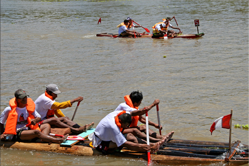 The Race for First and Second Place, Great River Amazon Raft Race 