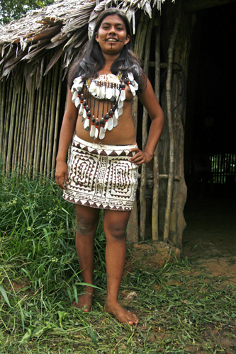 Ocaina Indian Maiden on an Amazon cruise to the Triple Frontier