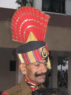 Indian border guard with nice moustache - Pakistanese border
