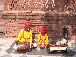 Young men playing some local music, Jodhpur