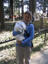 Jenny and an angora rabbit