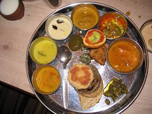 A Thali meal - Gujahrathi style