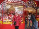 We actually have photos of Mel in front of dozens of chocolate places…