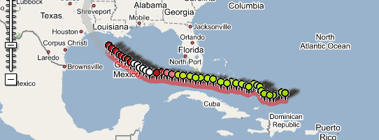 A Google map of Hurricane Rita