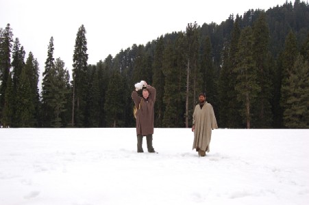 We had to have a snowball fight, Aru, Pahalgam Valley