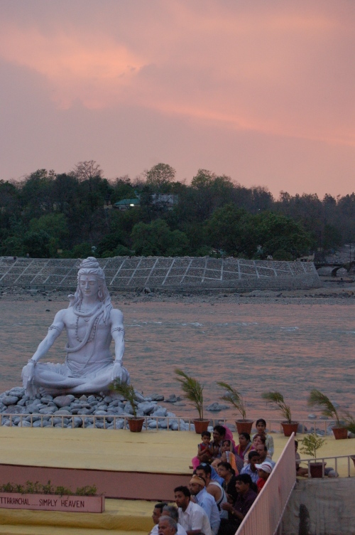 The river ceremony in Swarg Ashram