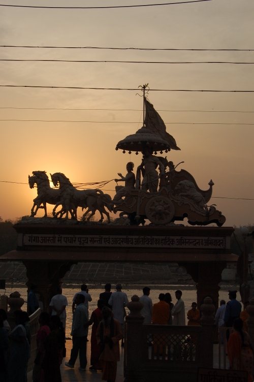 The river ceremony in Swarg Ashram