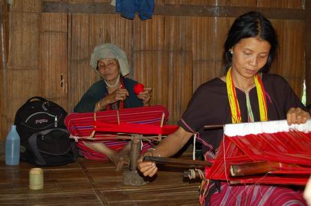 Weaving at the Karen village we stayed in