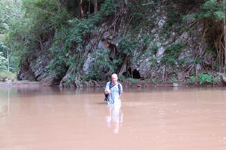 Luckily the water was warm, and snake free!