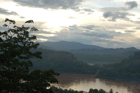 Sort-of sunset from the top of the 325 steps up the hill