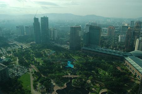 View from the Skybridge, 41 floors up the Petronas Towers