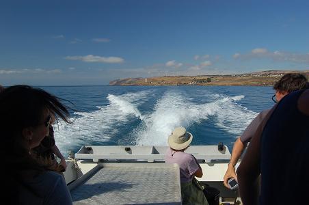 On the fishing boat to the island