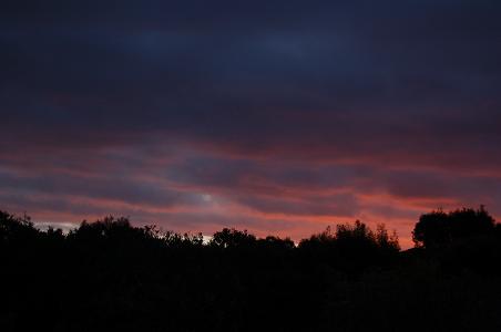 The sunset, viewed from the roof of our trailer