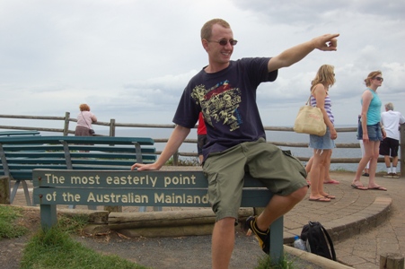 At the most easterly point in Australia. It's that way?