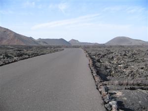 Road through lava, Lanzarote