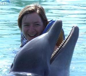 Jo with dolphin