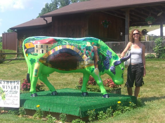 Colette with Wollersheim Winery Cow