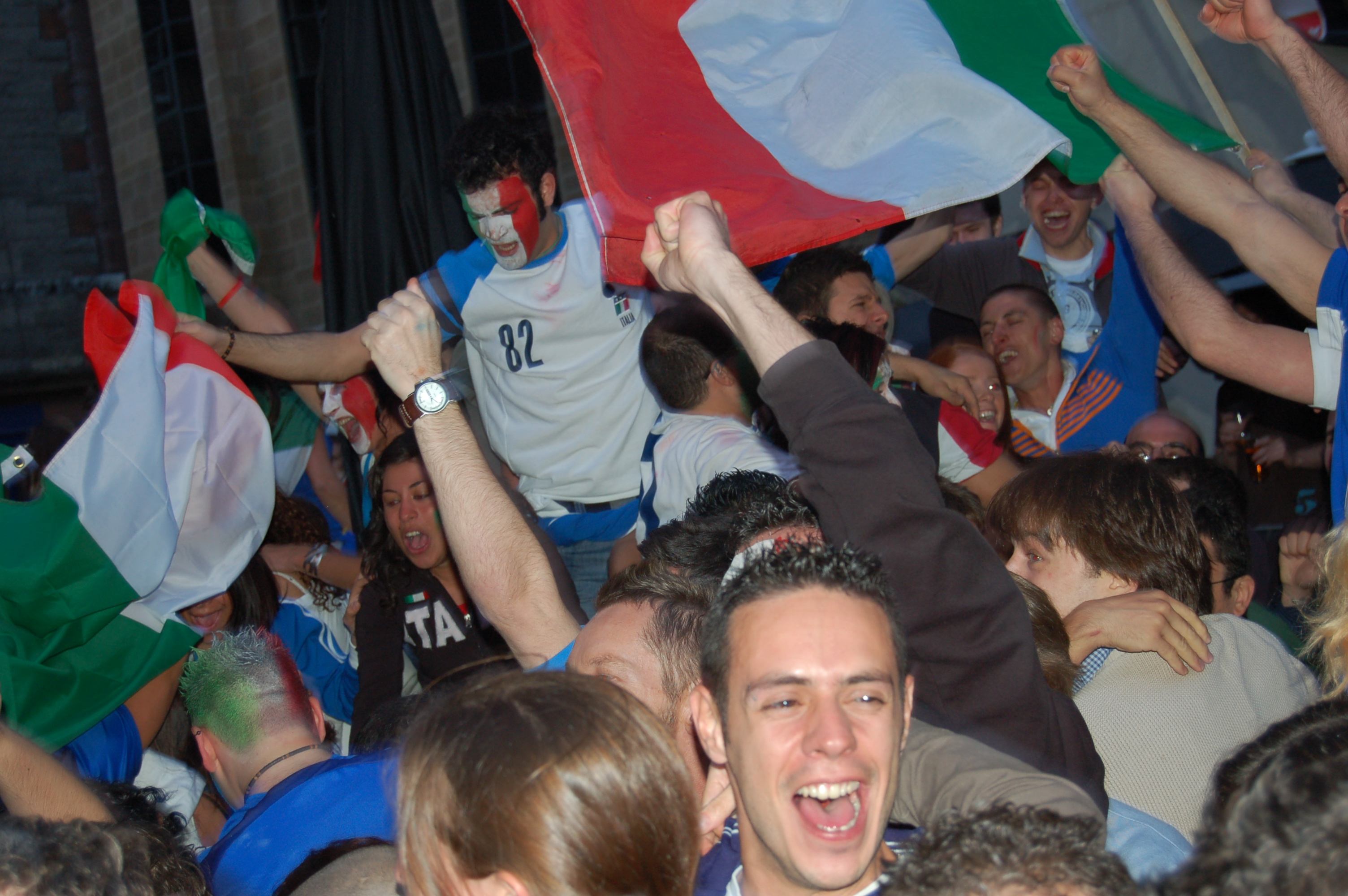 Italians celebrate win