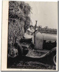 Eileen Hawke on home made tractor