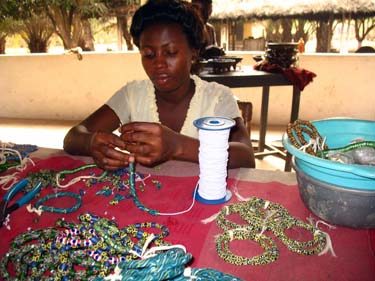stringing beads