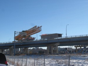 giant section of concrete train track under construction