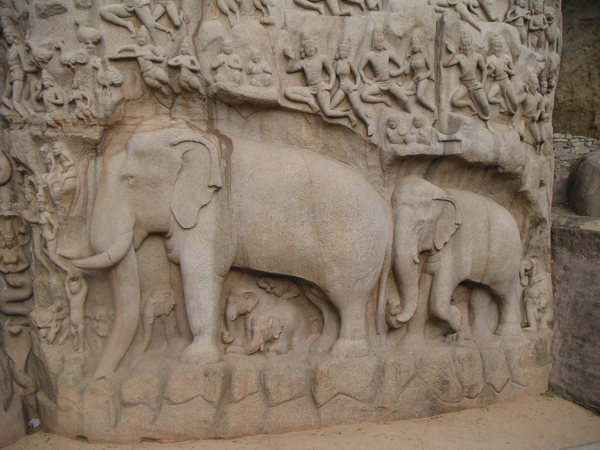 Bas relief scene from the Mahabharata
