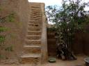 Traditional Adobe construction. The stairs lead to a flat terrace.