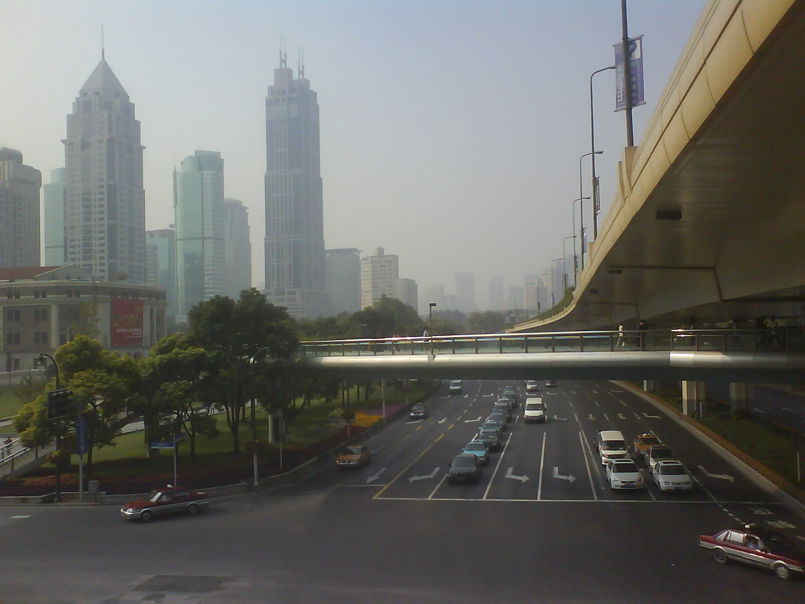 Skyscrapers, parks and 9 lanes of traffic!