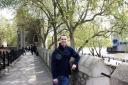 Me in the wall of the Tower of London overlooking the London Bridge