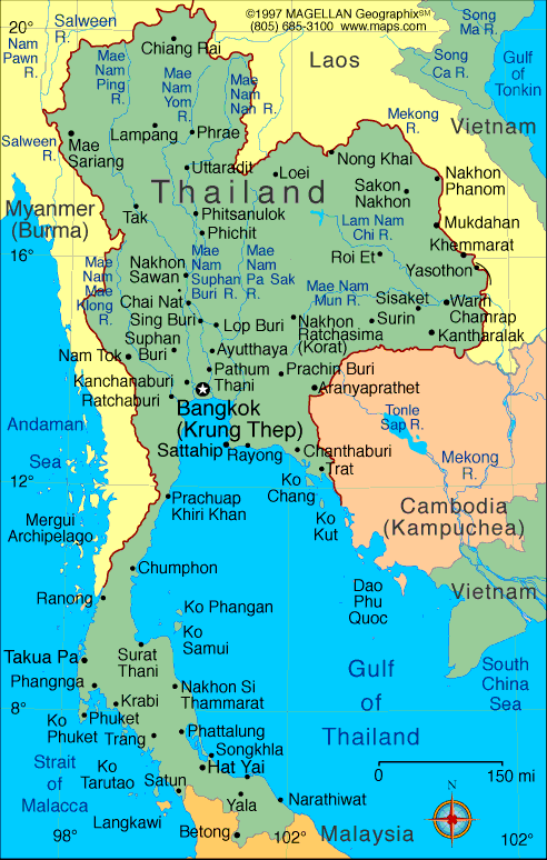 World Map Thailand