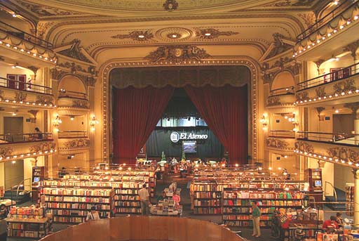 El Ateneo, a bookstore converted from a theatre... the stage is a cafe now [by PC]