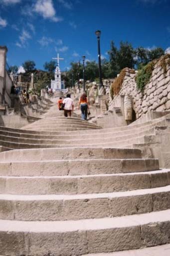 Steps up the hill near Cajamarca