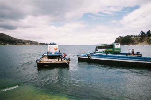 Our bus taking a ferry ride across the straits