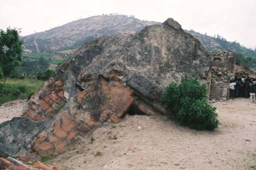 Some remaining walls on the buried town of Yungay