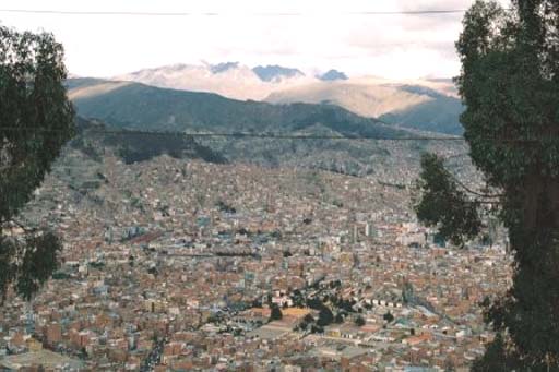 La Paz sits at the bottom of a basin