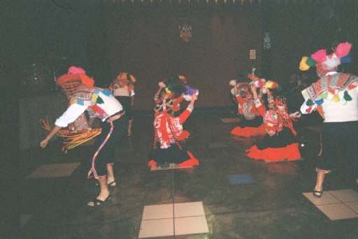 Traditional dance performance at La Candelaria