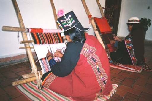 Women from Tarabuco make weavings of 'kay pacha' (the world here)