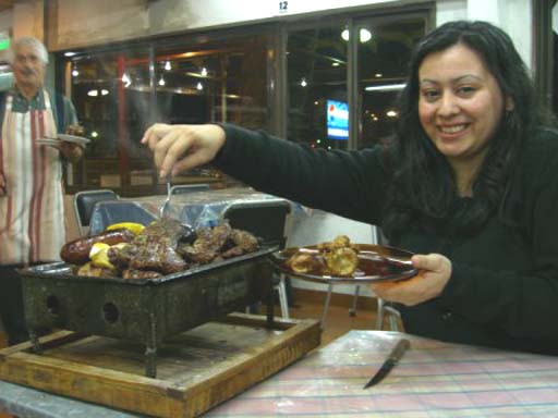 Parrillada - lots and lots of meat and unrecognisable parts of cows