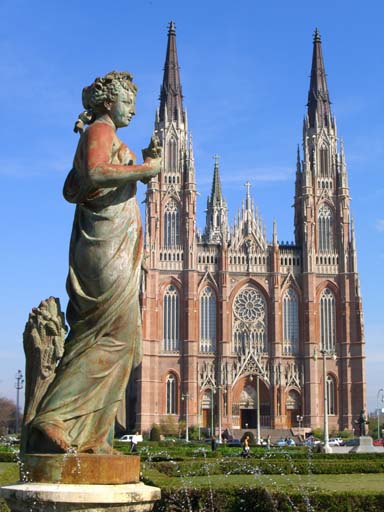 The Gothic-styled cathedral of La Plata