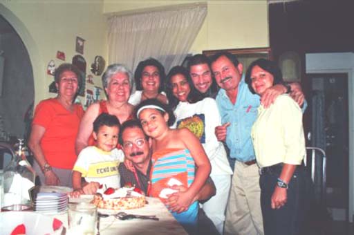 Birthday party at the apartment of Rafael's brother... Rafael and Rosa are 3rd and 4th from right