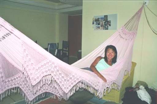 The hammock in Isabelle's living room was my bed for a couple of nights, I love it!