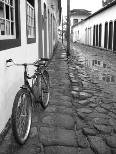 Bicycle and cobbled stones