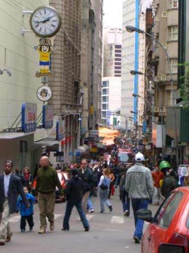 A typical undulating street of Porto Alegre