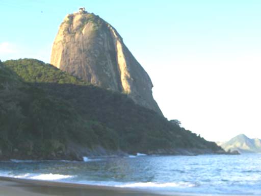 Lying on Praia Vermelho, you get another good view of the Sugar Loaf Mountain