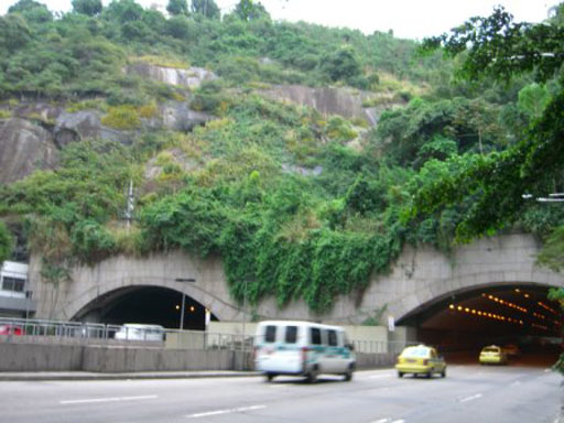 Through tunnels, one way to get across the mountains of Rio