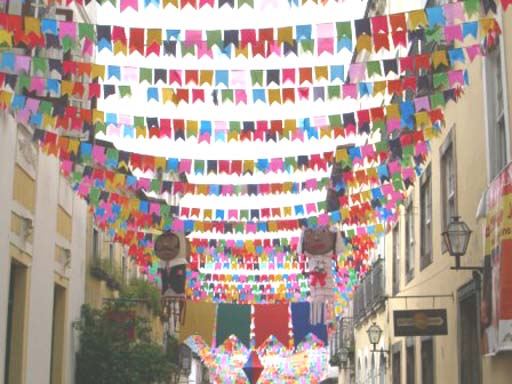 Celebration flags around the town