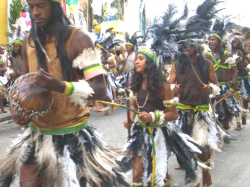 Parade began with feathered Indians