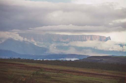 The famous flat-top Roraima mountain