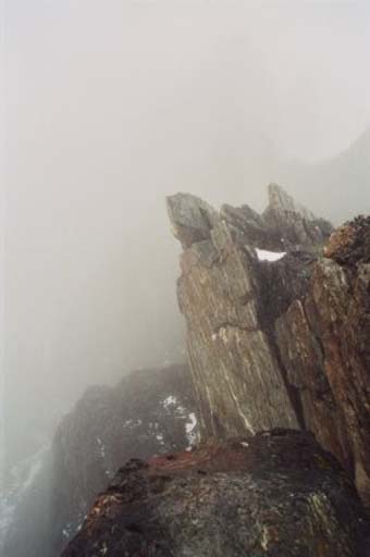 The peak totally enshrouded in clouds