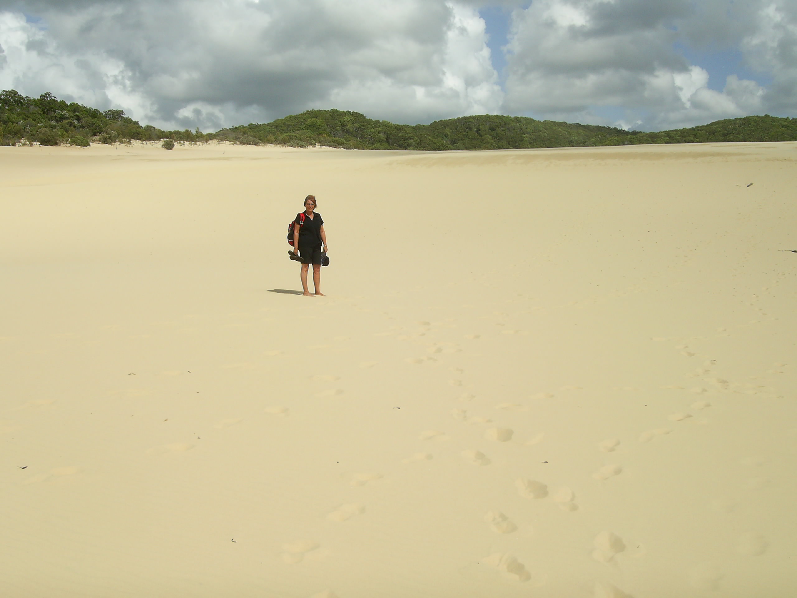 mum on a sand dune